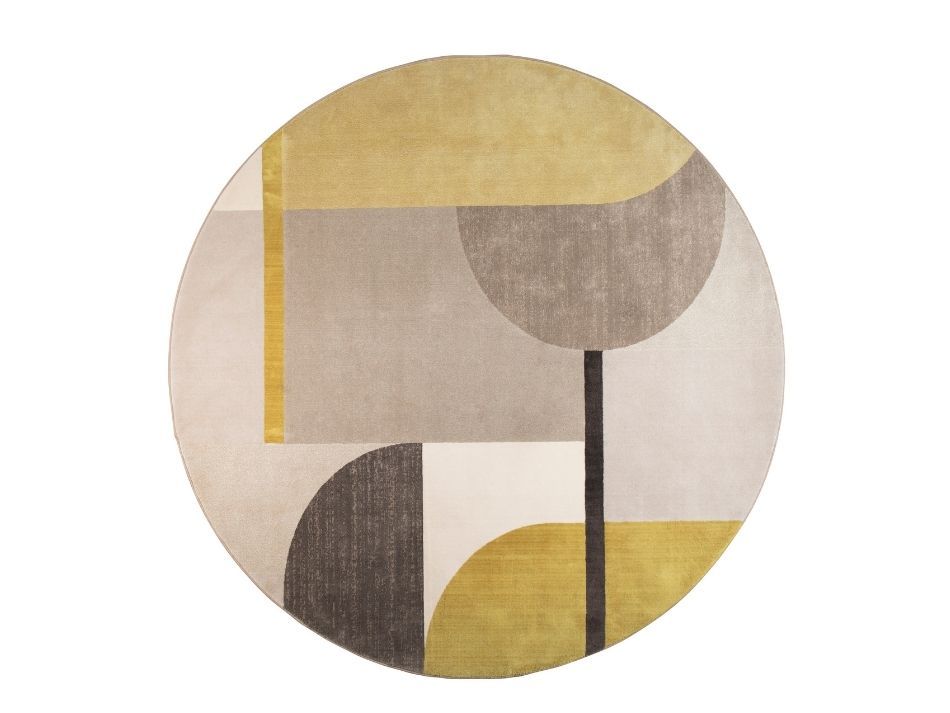 Alfombra Redonda Hilton 240cm Grey/Yellow